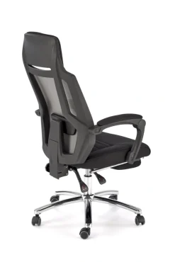 Halmar Fotele*FREEMAN fotel pracowniczy z podnożkiem czarny / popielaty1 sztuka