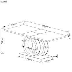 Halmar Stoły*GALARDO stół rozkładany, biały / złoty (3p=1szt)1 sztuka