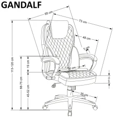 Halmar Fotele*GANDALF fotel gabinetowy czarny / popielaty (1p=1szt)1 sztuka