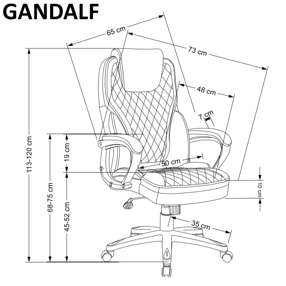 Halmar Fotele*GANDALF fotel gabinetowy czarny / popielaty (1p=1szt)1 sztuka
