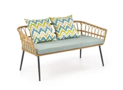 Halmar Meble Ogrodowe|Meble Ogrodowe*GARDENA 2S fotel podwójny czarny / naturalny / popielaty (1p=1szt)1 sztuka