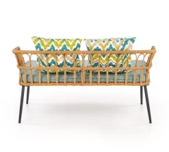 Halmar Meble Ogrodowe|Meble Ogrodowe*GARDENA 2S fotel podwójny czarny / naturalny / popielaty (1p=1szt)1 sztuka