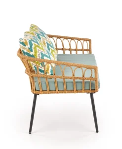 Halmar Meble Ogrodowe|Meble Ogrodowe*GARDENA 2S fotel podwójny czarny / naturalny / popielaty (1p=1szt)1 sztuka