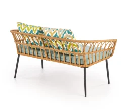 Halmar Meble Ogrodowe|Meble Ogrodowe*GARDENA 2S fotel podwójny czarny / naturalny / popielaty (1p=1szt)1 sztuka