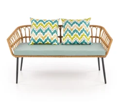 Halmar Meble Ogrodowe|Meble Ogrodowe*GARDENA 2S fotel podwójny czarny / naturalny / popielaty (1p=1szt)1 sztuka