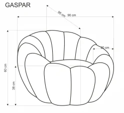 Halmar Fotele*GASPAR 2 fotel wypoczynkowy musztardowy (1p=1szt)1 sztuka
