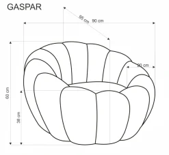 Halmar Fotele*GASPAR fotel wypoczynkowy kremowy (1p=1szt)1 sztuka