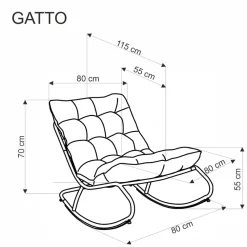 Halmar Meble Ogrodowe|Fotele*GATTO fotel wypoczynkowy popiel (1p=1szt)1 sztuka