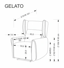 Halmar Fotele*GELATO fotel wypoczynkowy popielaty (2p=1szt)1 sztuka