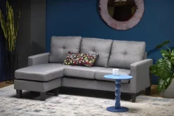 Halmar Fotele*GERSON sofa z podnóżkiem popielaty (1p=1szt)1 sztuka