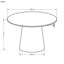 Halmar Stoły*GINTER stół okrągły, czarny (2p=1szt)1 sztuka