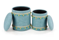 Halmar Fotele*GRADO zestaw 2 puf, jasny niebieski (1p=1szt)1 sztuka