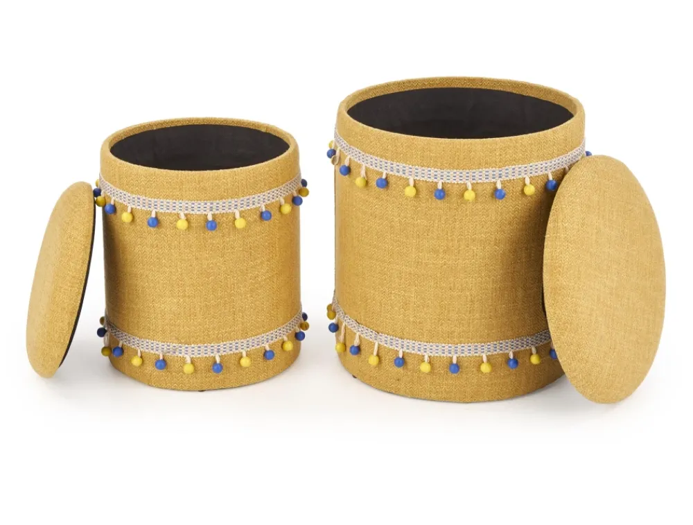 Halmar Fotele*GRADO zestaw 2 puf, żółty (1p=1szt)1 sztuka