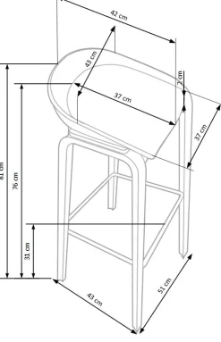 Halmar Taborety I Hokery*H86 hoker biało / popiel (1p=2szt)1 sztuka