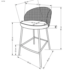 Halmar Taborety I Hokery*H113 hoker czarny / biały (2p=2szt)1 sztuka