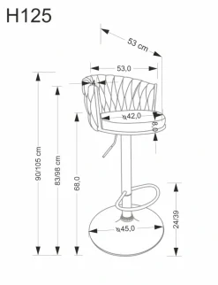 Halmar Taborety I Hokery*H125 hoker, nogi - czarny, siedzisko - popielaty (1p=2szt)1 sztuka
