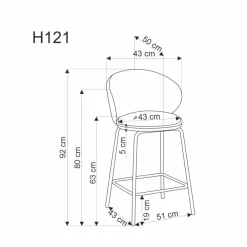 Halmar Taborety I Hokery*H121 hoker nogi - czarny, siedzisko - beżowy (1p=2szt)1 sztuka