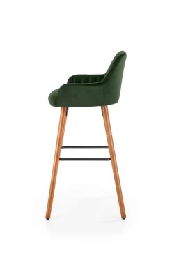 Halmar Taborety I Hokery*H93 hoker nogi - orzech, tapicerka - c. zielony (1p=1szt)1 sztuka