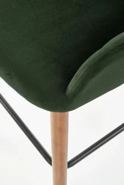 Halmar Taborety I Hokery*H93 hoker nogi - orzech, tapicerka - c. zielony (1p=1szt)1 sztuka