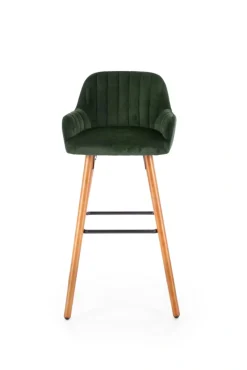 Halmar Taborety I Hokery*H93 hoker nogi - orzech, tapicerka - c. zielony (1p=1szt)1 sztuka