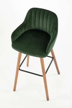 Halmar Taborety I Hokery*H93 hoker nogi - orzech, tapicerka - c. zielony (1p=1szt)1 sztuka