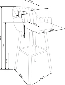 Halmar Taborety I Hokery*H93 hoker nogi - orzech, tapicerka - c. zielony (1p=1szt)1 sztuka
