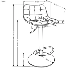Halmar Taborety I Hokery*H120 hoker nogi - złote, siedzisko - czarny (1p=1szt)1 sztuka