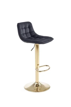 Halmar Taborety I Hokery*H120 hoker nogi - złote, siedzisko - czarny (1p=1szt)1 sztuka