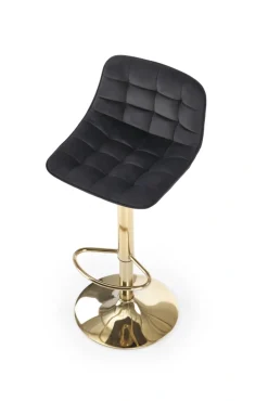 Halmar Taborety I Hokery*H120 hoker nogi - złote, siedzisko - czarny (1p=1szt)1 sztuka