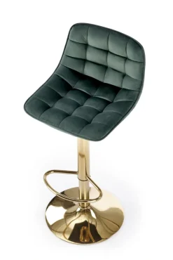 Halmar Taborety I Hokery*H120 hoker nogi - złote, siedzisko - ciemny zielony (1p=1szt)1 sztuka