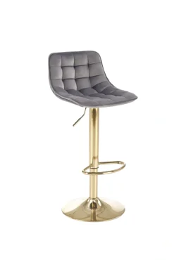 Halmar Taborety I Hokery*H120 hoker nogi - złote, siedzisko - ciemny popiel (1p=1szt)1 sztuka