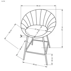 Halmar Taborety I Hokery Do Jadalni|Taborety I Hokery*H112 hoker popielaty / złoty (2p=2szt)1 sztuka