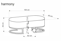 Halmar Fotele*HARMONY ławka z funkcją pojemnika, czarny / biały / złoty (1p=1szt)1 sztuka