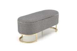 Halmar Fotele*HARMONY ławka z funkcją pojemnika, czarny / biały / złoty (1p=1szt)1 sztuka