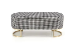 Halmar Fotele*HARMONY ławka z funkcją pojemnika, czarny / biały / złoty (1p=1szt)1 sztuka
