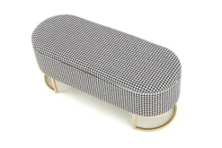 Halmar Fotele*HARMONY ławka z funkcją pojemnika, czarny / biały / złoty (1p=1szt)1 sztuka