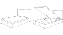 Hauss Łóżka Do Sypialni|Łóżka Tapicerowane*łóżko Linares Slim z pojemnikiem geometryczny wzór