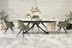 Halmar Stoły*HILARIO stół rozkładany, blat - biały marmur, nogi - czarny (3p=1szt)1 sztuka