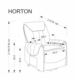 Halmar Fotele*HORTON fotel wypoczynkowy popielaty (1p=1szt)1 sztuka