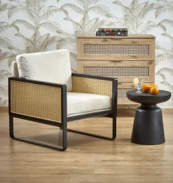 Halmar Fotele*ILARIO fotel wypoczynkowy, czarny / naturalny (1p=1szt)1 sztuka