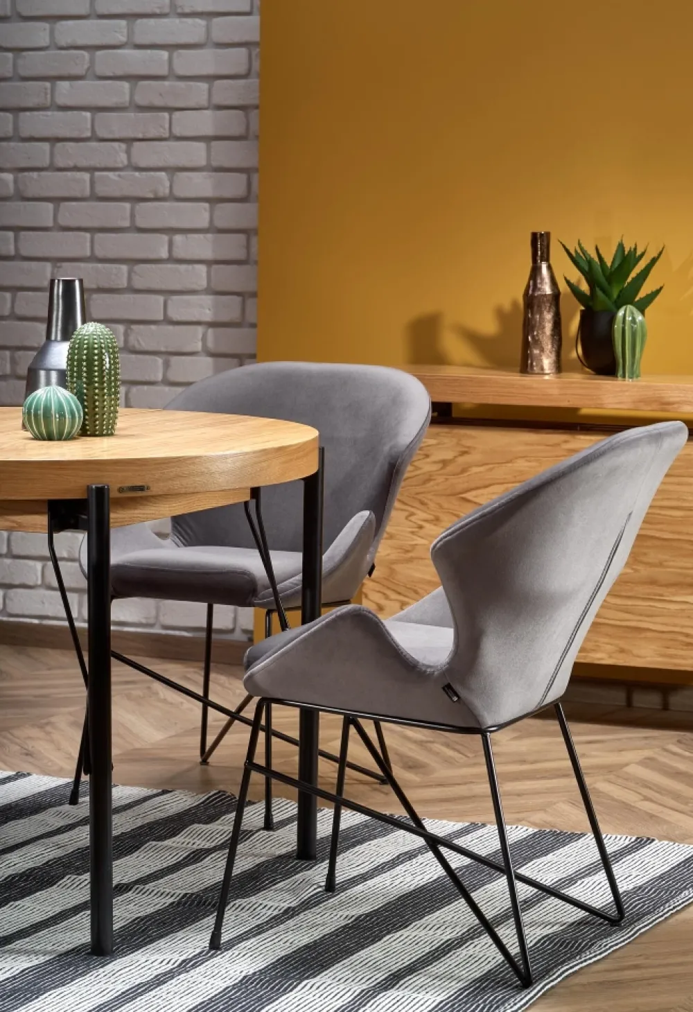 Halmar Stoły*INFERNO stół rozkładany dąb naturalny - czarny (2p=1szt)1 sztuka