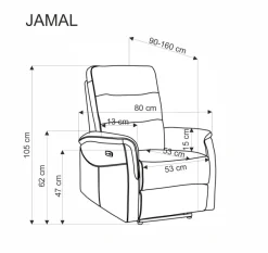 Halmar Fotele*JAMAL fotel wypoczynkowy popielaty (1p=1szt)1 sztuka