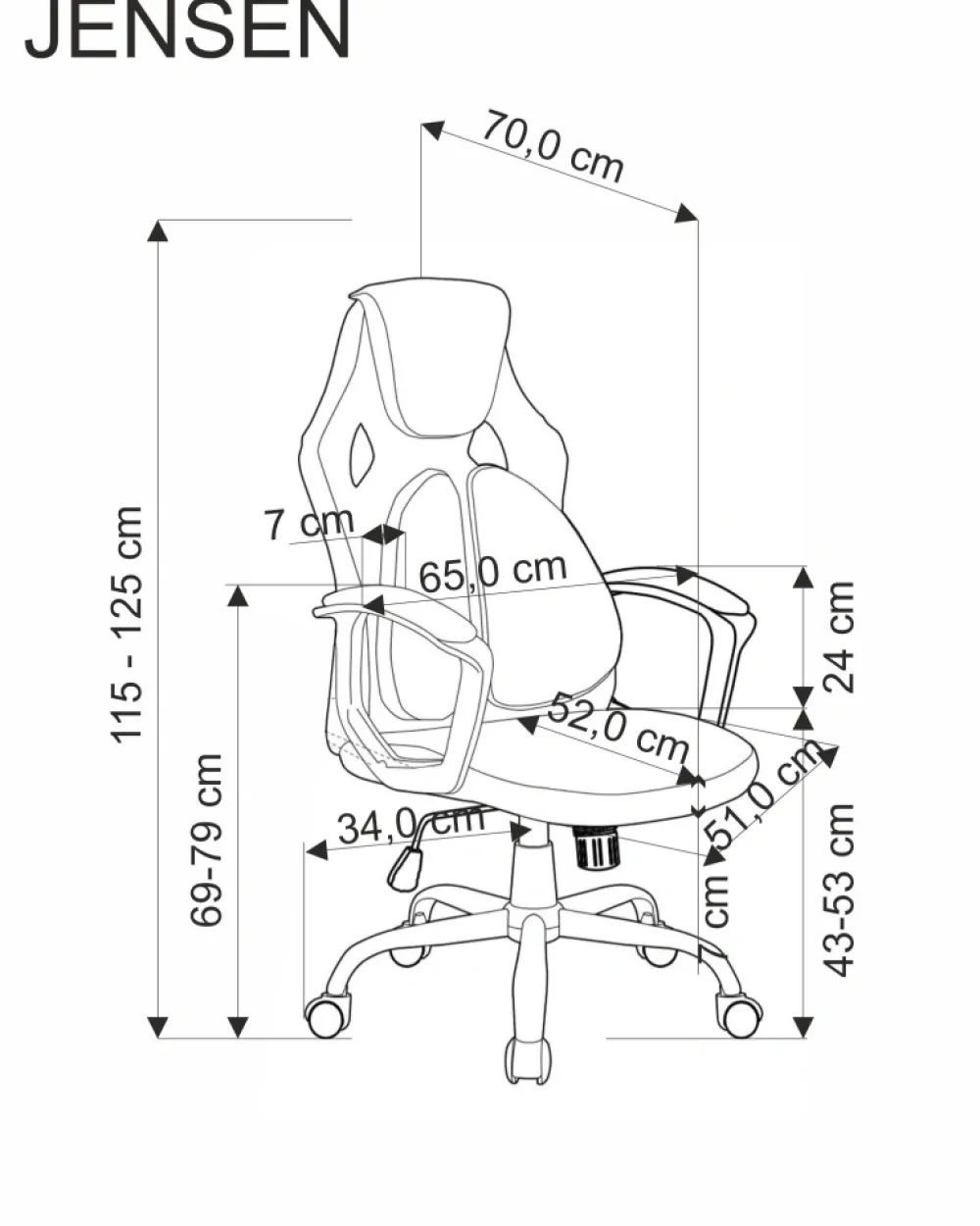 Halmar Fotele*JENSEN fotel gabinetowy, czarny - popielaty - czerwony1 sztuka