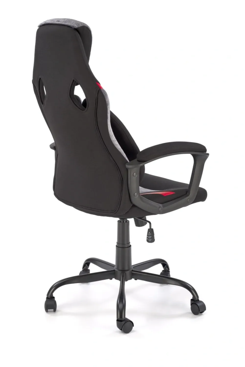 Halmar Fotele*JENSEN fotel gabinetowy, czarny - popielaty - czerwony1 sztuka