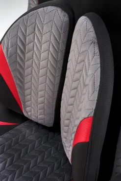 Halmar Fotele*JENSEN fotel gabinetowy, czarny - popielaty - czerwony1 sztuka