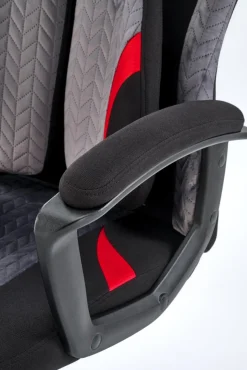 Halmar Fotele*JENSEN fotel gabinetowy, czarny - popielaty - czerwony1 sztuka