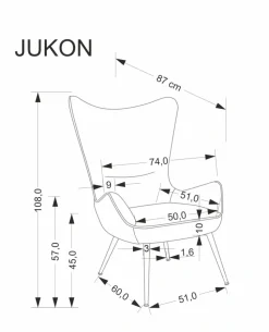 Halmar Fotele*JUKON fotel wypoczynkowy popielaty (1p=1szt)1 sztuka