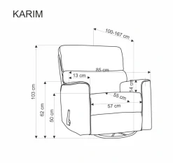 Halmar Fotele*KARIM fotel wypoczynkowy popielaty (2p=1szt)1 sztuka