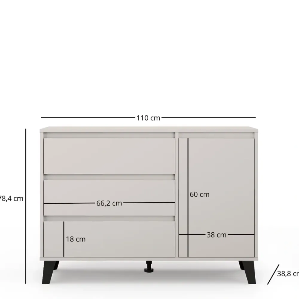 Mebelbos Komody Do Biura|Komody Do Przedpokoju*Kaszmirowa komoda z 3 szufladami i szafką BORG
