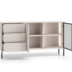 ML Meble Komody Do Biura|Komody Młodzieżowe*Kaszmirowa komoda z szufladami i witryna Barnee 02